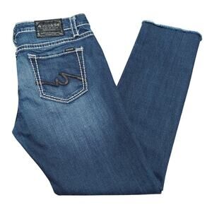 Anoname Women's Paris Skinny Mid-Rise Dark Wash Denim Jeans